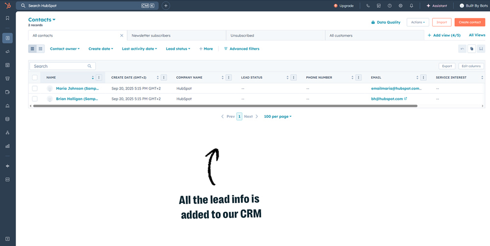Automation CRM system